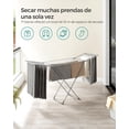 thumbnail image 3 of SONGMICS Tendedero de Ropa, Tendedero de Metal, Plegable, Ahorra Espacio, con Alas, Uso en Interiores y Exteriores, Para Ropa de Cama, Gris, 3 of 5