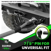 Rhino USA Heavy Duty 3/4 D Ring Shackle with 7/8 Pin - 41,850lb Break Strength - Black 2 Pack