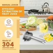 Lemon Squeezer Stainless Steel Hand Press Juicer Manual Citrus Squeezer Lemon Juicer for Juicing Lemon & Limes, Oranges,Vegetables,Non-Slip Grip Design (Medium)