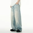 thumbnail image 4 of kamemir Blue Jeans Men's Bootcut Jeans(Blue,L), 4 of 6