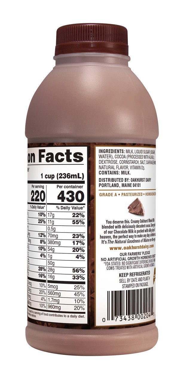 Oakhurst Whole Chocolate Milk, 1 Pint - Walmart.com