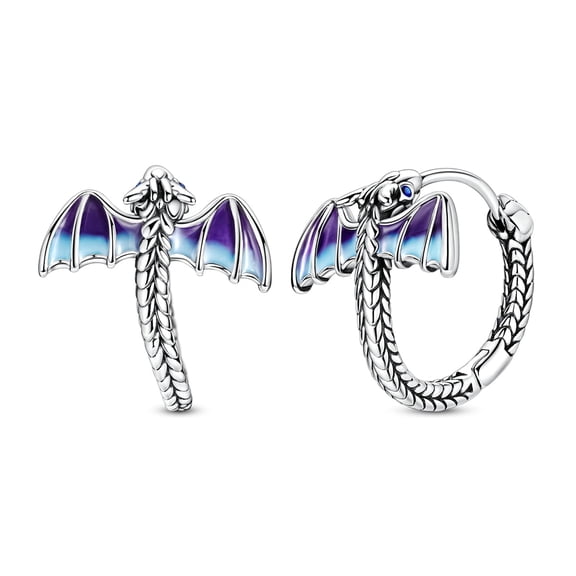 MULA Original Large Dragon 925 Sterling Silver Hoop Earrings AAA CZ for Women Jewelry Gift