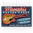 thumbnail image 3 of Memphis, Tennessee, Guitar Shack Vintage Sign (24x36 Giclee Gallery Art Print, Vivid Textured Wall Decor), 3 of 3