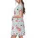 thumbnail image 2 of Balery Cute Flamingo Vestidos sueltos de manga corta para mujer, vestidos de verano 2025, vestidos casuales de corte A con vuelo., 2 of 6