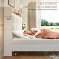 thumbnail image 6 of Domusensus King Size Bed Frame with Storage Headboard, 51" Tall Wingback Teddy Fleece Upholstered Platform Bed with LED Lights & Charging Station, White, 6 of 8