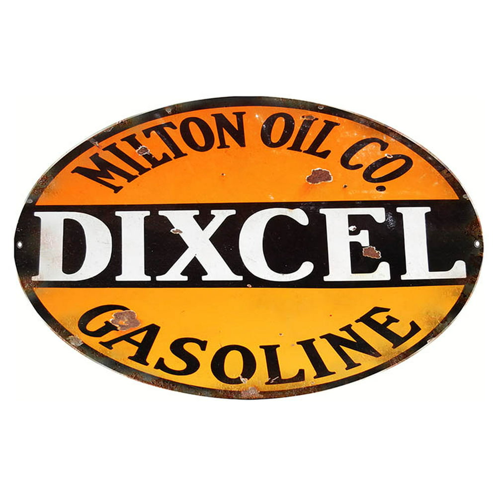 Large Milton Dixcel Motor Oil And Gas Station Sign 11"x18