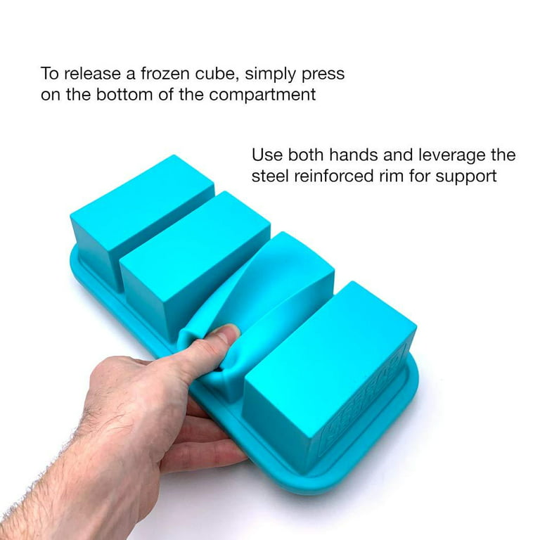 Souper Cubes 1/2 Cup Silicone Freezer Tray With Lid - Easy Meal Prep  Container and Kitchen Storage Solution - Silicone Mold for Soup and Food  Storage - Aqua – 1-Pack: Serving Trays 