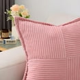 thumbnail image 2 of 16×16 Inch Decorative Throw Pillow Cover Set, Soft Corduroy Fabric, Vertical Ribbed Texture Design, Hidden Zipper Closure, For Sofa or Living Room, 2 Pack, 2 of 8