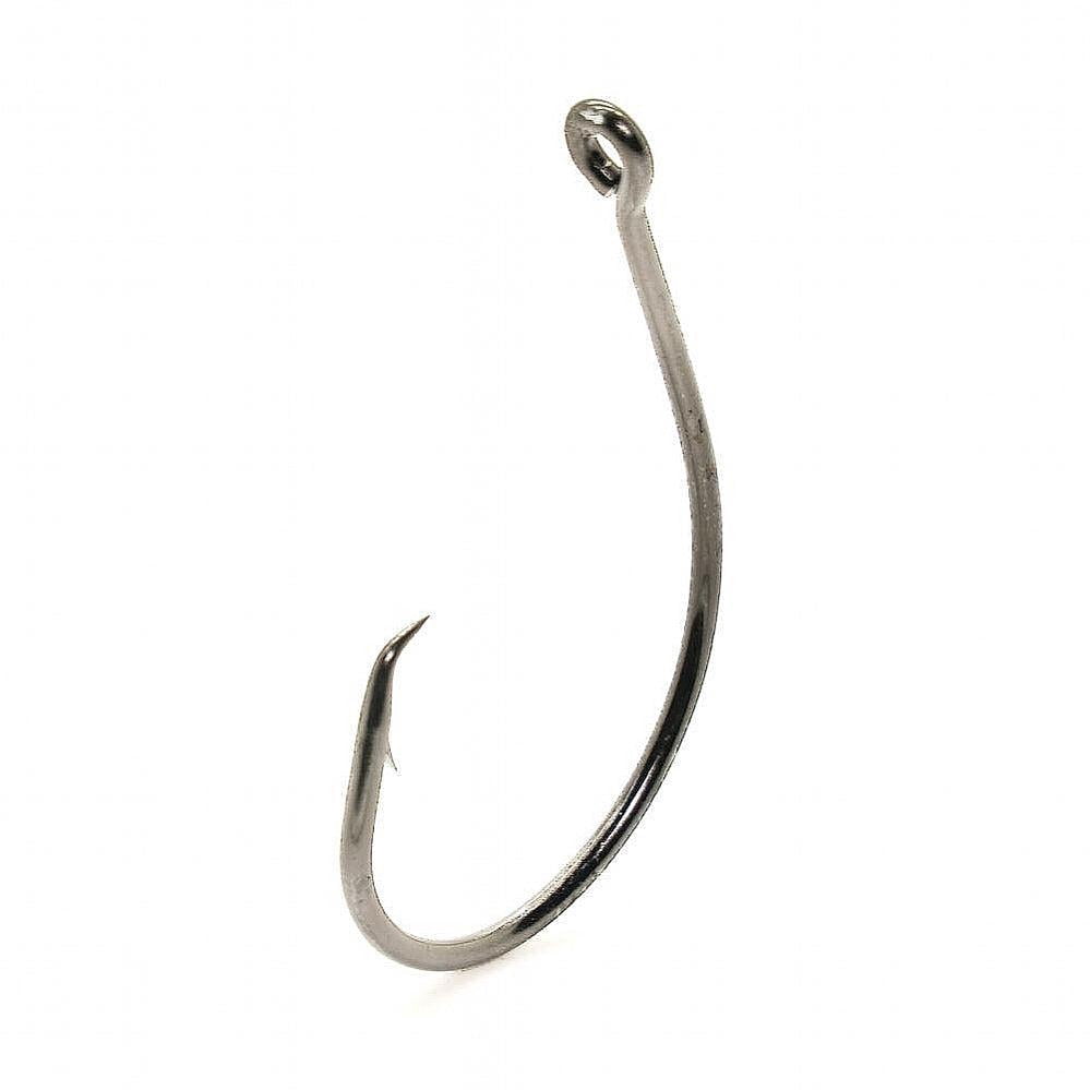 Mustad Demon Circle in Line Wide Gap 1X Fine Wire Hook (100 Pack), Black/Nickel, Size 7/0