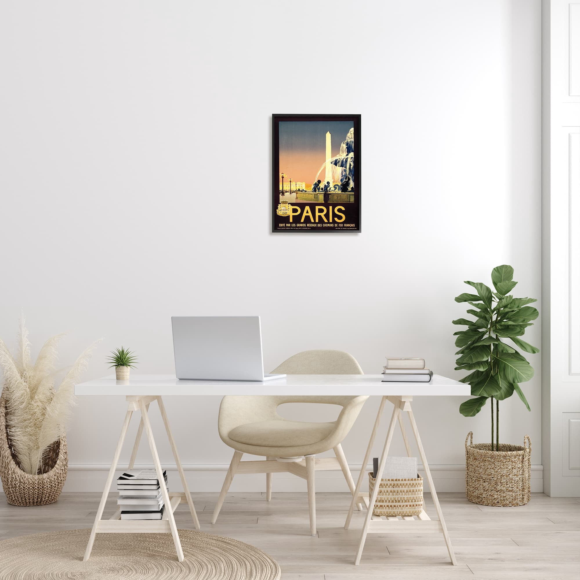 Stupell Industries Vintage Paris Fountain Poster, 24 x 30,Design by Piddix