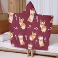thumbnail image 5 of Christmas Corgi Hooded Bath Towel，60"x35" for Ages 3 To 12 Kids, Quick Dry Lightweight Soft Microfiber Hood Beach Towel Cover Up for Kids, 5 of 7