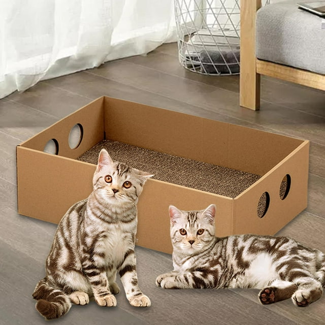 Rascador de cartón para gatos, cama rascadora para gatos, suministros para mascotas, muebles grandes, protección, casa de cartón para gatos para moler Estilo B