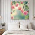 thumbnail image 4 of Pink Spring Floral Wall Art Painting on Canvas, Summer Roses Flowers Farmhouse Canvas Art Home Prints Wall Art Framed Modern Artwork for Living Room Bedroom Wall Decor 20x20in, 4 of 9