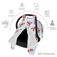 thumbnail image 3 of Car Seat Cover Baby, Cute Cartoon Lobster Baby Car Seat Cover for Baby Boys Girls Newborn , Infant Car Seat Canopy Cover Nursing Breastfeeding Cover Warm Blanket, 3 of 7