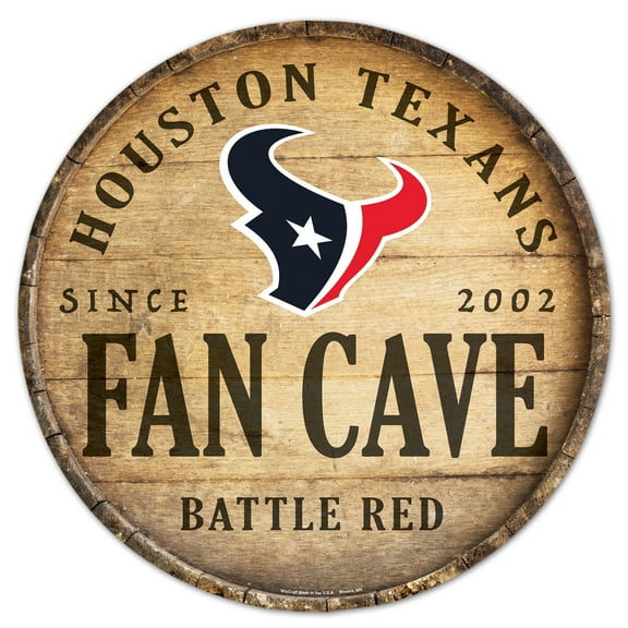 WinCraft Houston Texans 14" Fan Cave Circular Wood Sign