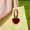 thumbnail image 4 of Vadktai Fur Heart Keychain - Soft Small Red Heart Charm - Cute Valentines Day Gifts for Her - Plush Heart Shaped Key Ring, 4 of 6