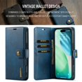 thumbnail image 5 of DG.MING for iPhone Air, 2-in-1 Crazy Horse Texture Phone Case with Removable Inner Back Cover, Strong Magnetic Attachment/Closure, Card Slots/Pocket, PU Leather Protective Solid Flip Wallet Case,Blue, 5 of 10