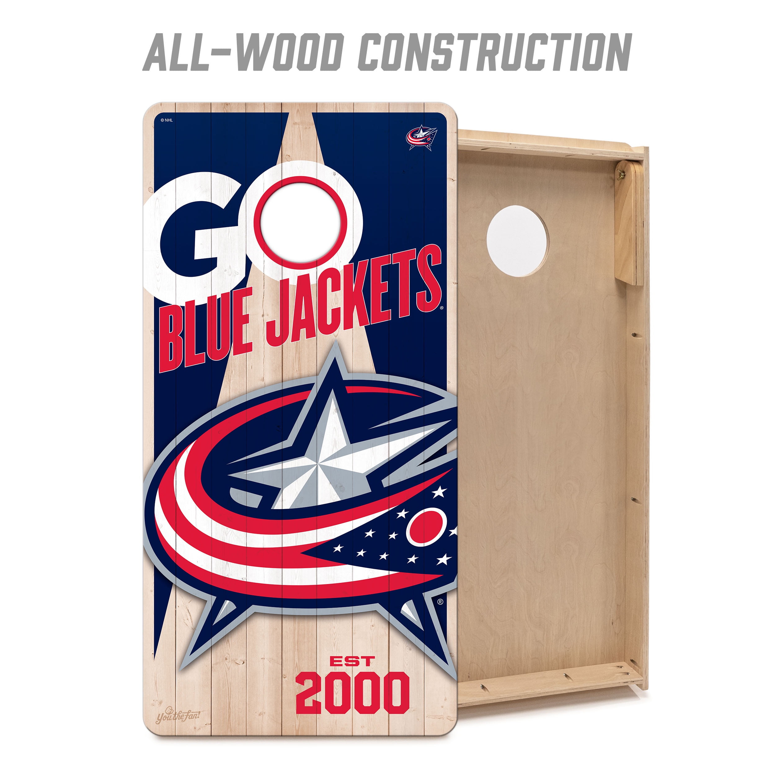 YouTheFan NHLColumbus Blue Jackets 2' x 4' Cornhole Game No Bags