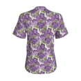 thumbnail image 3 of Uemuo Violets Flowers Printed Women's Classic V-Neck T-Shirt - Soft, Breathable, Moisture-Wicking, Perfect for Casual, Office, Travel, and Everyday Wear-X-Large, 3 of 5