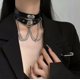 thumbnail image 1 of Collar de campana grande, collar femenino, accesorios sexy de plomo, correa para el cuello, cadena con borlas sm, accesorios, cadena negra（1 piezas） XianweiShao 9024715018960, 1 of 4