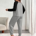 thumbnail image 4 of Njagoc3 Women's Color Block Lounge Set Raglan Sleeve Crew Neck Top and Long Pants 2 Piece Casual Sleepwear, 4 of 6