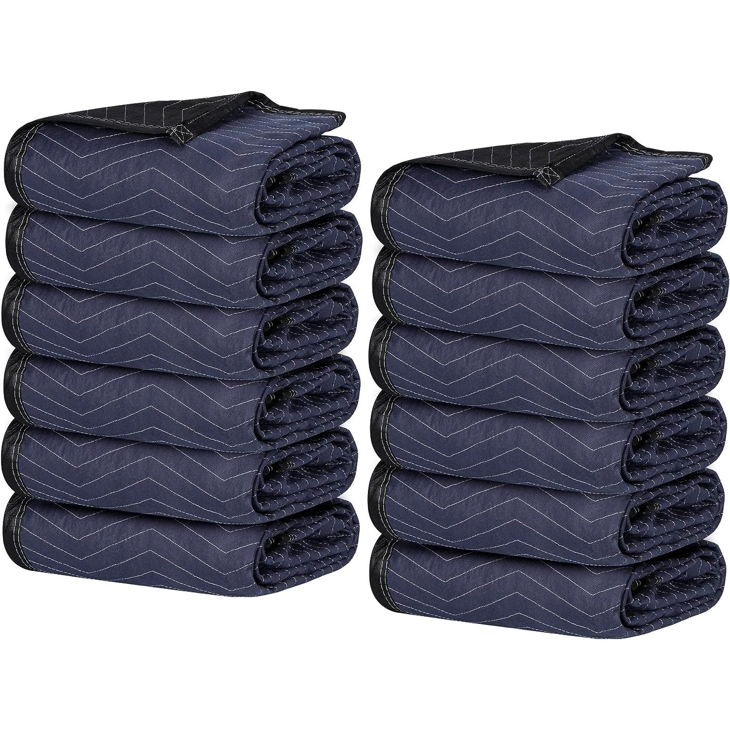 HYYYYH Moving Packing Blankets Heavy Duty 12 Pack, 80’’x 72’’ (35 lb/dz