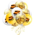 thumbnail image 1 of KAKOWELY Juego de 15 globos de 12 pulgadas para el regreso a clases, globos de látex con impresión de autobús escolar, globos decorativos para fiestas escolares (dorados), 1 of 4