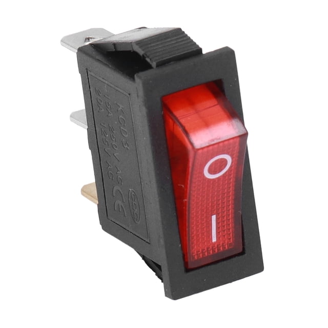 TICFOX 100 piezas interruptor basculante ABS 3 pines alternar encendido apagado 2 posiciones 125/250 V Set Kit para máquina(rojo)