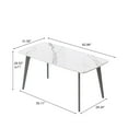 thumbnail image 3 of bokifol Rectangular Dining Table for 6-8 People,62.99" Dining Room Table with Metal Base,White Dinner Tables,Long Kitchen Tables for Dining Room,Kitchen,Living Room, 3 of 7