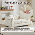 thumbnail image 6 of ChenyueFurn 62" Velvet Chesterfield Loveseat with Rolled Arms,Beige, 6 of 11