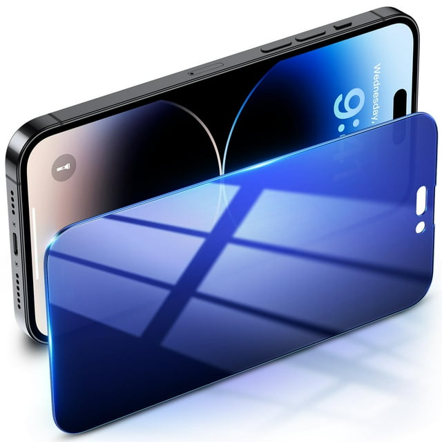Protector de pantalla de privacidad Uyiton para iPhone 14 Pro Max Blue