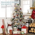 thumbnail image 5 of Christmas Tree, Brochao 7.5ft Snow Flocked Xmas Tree with 1100 Branch Tips, Outdoor Indoor Unlit Artificial PVC Holiday Decor, 5 of 9