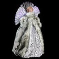 thumbnail image 4 of Northlight Christmas 16" Prelit Fiber Optic Angel in Silver Gingham Coat Tree Topper, 4 of 6
