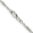 thumbnail image 3 of 925 Sterling Silver Polished 2.45mm Loose Rope Chain Necklace 24 Inch Lobster Claw Chain Necklace for Women and Men, 3 of 4