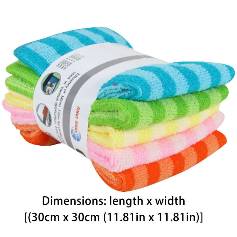 Dish Towel Pack Washcloths Kitchen Washcloths for Cleaning Striped Non Oiled Multifunctional Microfiber Rag Lazy Rooster Hand Towels Chihuahua Kitchen