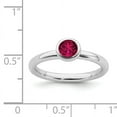 thumbnail image 5 of Sterling Silver Low 5mm Round Cr. Ruby Ring, 5 of 5