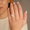 thumbnail image 2 of AFFY Infinity Teardrop Double Halo Bridal Set Ring for Women, 7x5mm Pear and Round cut Lab Created Moissanite Engagement Wedding Ring in 14K Solid Rose Gold Ring Size-8.5, 2 of 6