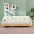 thumbnail image 2 of 3 Seater Sofa Bed with Hidden Storage Space & Pillow, Tech Cloth Upholstered Modular Sectional Sofa Couch with Drawer &Adjustable Backrest, Extra Deep Seat Cloud Couch for Living Room,Beige, 2 of 7