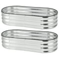 thumbnail image 2 of Bingirl 4.5x2x1ft 2pcs Silver Raised Garden Bed, Galvanized Planter Box with Open-Ended Base, 2 of 7