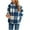 Blue, variant on Womens Half Zip Hoodies Sweatshirts Quarter Zipper Fuzzy Fleece Hooded Blouse Plaid Printed Long Sleeve Pullover Plush Outwear Tops Khaki XS