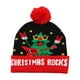 thumbnail image 2 of Adornos navideños, adornos navideños, regalos navideños, gorro navideño LED de moda invernal, gorro de Papá Noel con bolas de pelo, gorro de punto, gorro de lana cálido con protección para los oídos,, 2 of 6