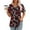 Red, variant on Munlar Tops For Women 2025 Pleated Red Shirts Crew Neck Loose Floral Print Short Sleeve Blouses L