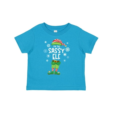 

Inktastic Funny Christmas I m the Sassy Elf with Shoes and Hat Gift Toddler Boy or Toddler Girl T-Shirt
