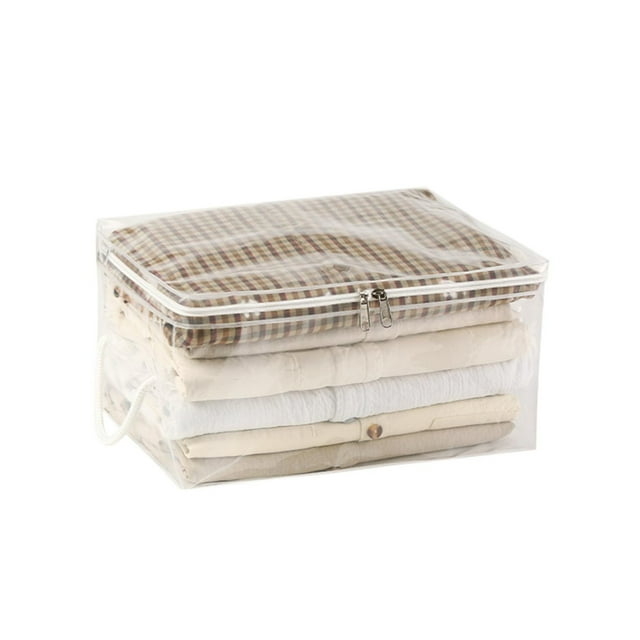 Large Capacity Clear Sweater and Bed Sheet Organizer Foldable Travel Storage Container Pouch for Home Textile