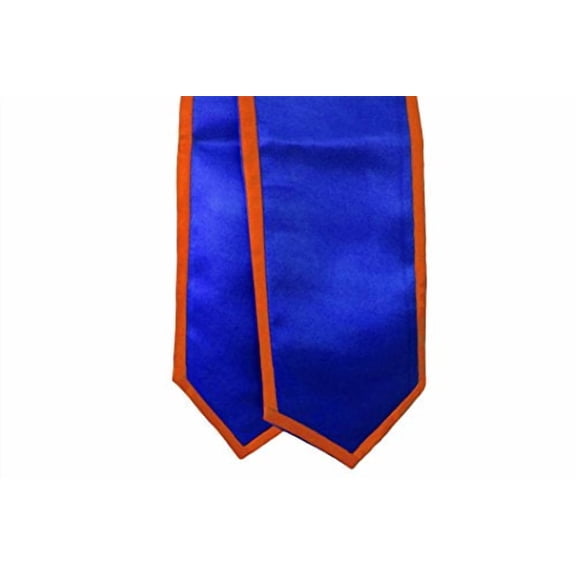 Honors Graduation Academic Stoles/Sashes with Classic End and Trim (Royal Blue w/Orange Trim)