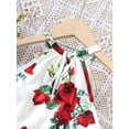 thumbnail image 6 of Mikrdoo Kid Girls Clothes 8Y,9Y,10Y,11-12Y Big Girls Rose Print Halter Summer Sleeveless Tops Elastic Fashion Shorts 2Pcs Outfits 11-12 Years Red, 6 of 10