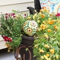 thumbnail image 5 of Sunnydaze Bright Blooms Round Mosaic Glass Plant Watering Bulb with Clay Watering Spike, 5 of 9
