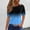 Blue, variant on Short Sleeve Gradient Color Print Blouses for Women Lightweight Round Neck T-Shirts Fashion Casual Summer Tops