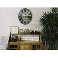 thumbnail image 2 of Creative Co-Op Distressed Wood Wall Clock, 29" Oval, Turquoise, 2 of 2