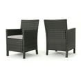 thumbnail image 6 of Clarance Outdoor Wicker Dining Chairs with Light Grey Water Resistant Cushions, Set of 2, Grey, 6 of 6